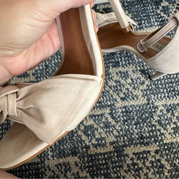 Steve Madden Blush Pink Nubuck Leather Bow Stiletto Heels 7.5 - Picture 11 of 14